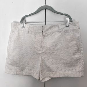 White eyelet shorts